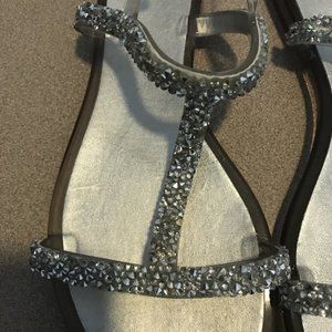 Stuart Weitzman Rhinestone flat Sandals - Size 38